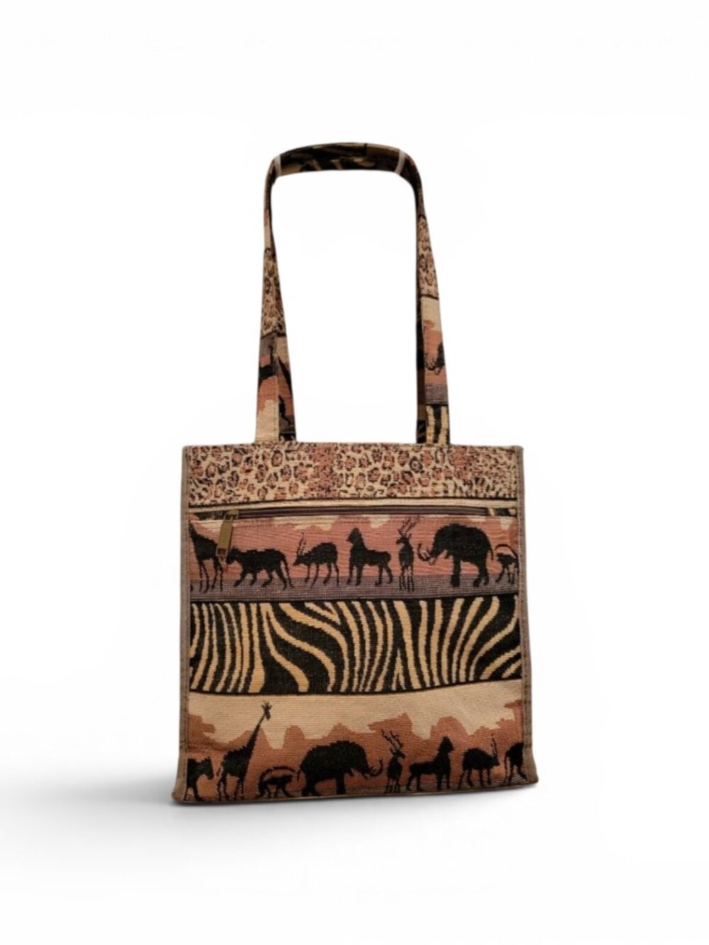 Safari Tote Bag Animal Print Zebra Elephant Giraffe Tapestry Boho Bag